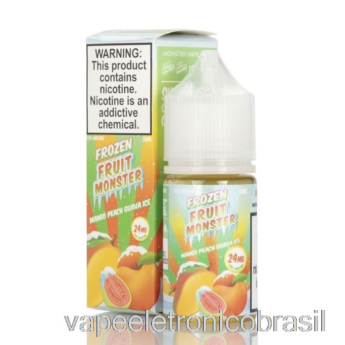 Vape Recarregável Gelo Manga Pêssego Goiaba - Sais Monstros De Frutas Congeladas - 30ml 24mg